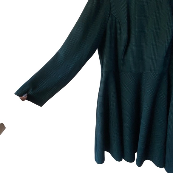Modcloth State Of Grace Fit Flare Green Plaid Soft Swing Knee Length Dress SZ 1X - Picture 5 of 16